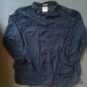 Men's Levi's Black Cotton Button Up Shirt XXL